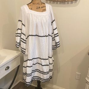 Lisa Marie Fernandez White and Black Midi Dress
